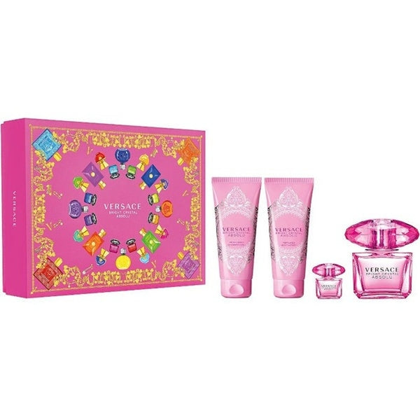 Versace Bright Crystal Absolu Gift Set 90ml EDP + 100ml Body Lotion + 100ml Shower Gel + 5ml EDP