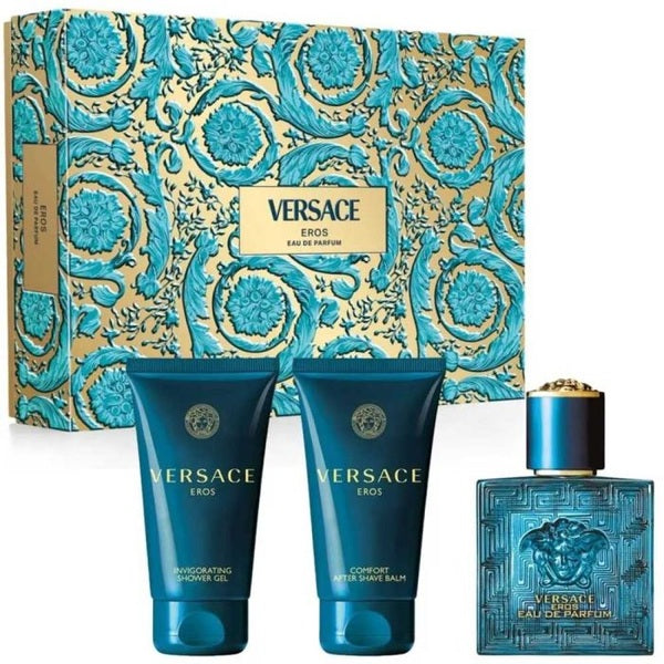 Versace Eros Gift Set 50ml EDP + 50ml Shower Gel + 50ml Aftershave Balm