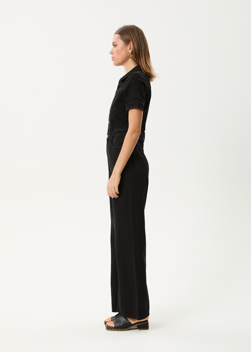 Afends Miami- Denim Flared Jumpsuit