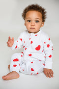 Love Heart Bamboo & Organic Cotton Zip Sleepsuit One Piece