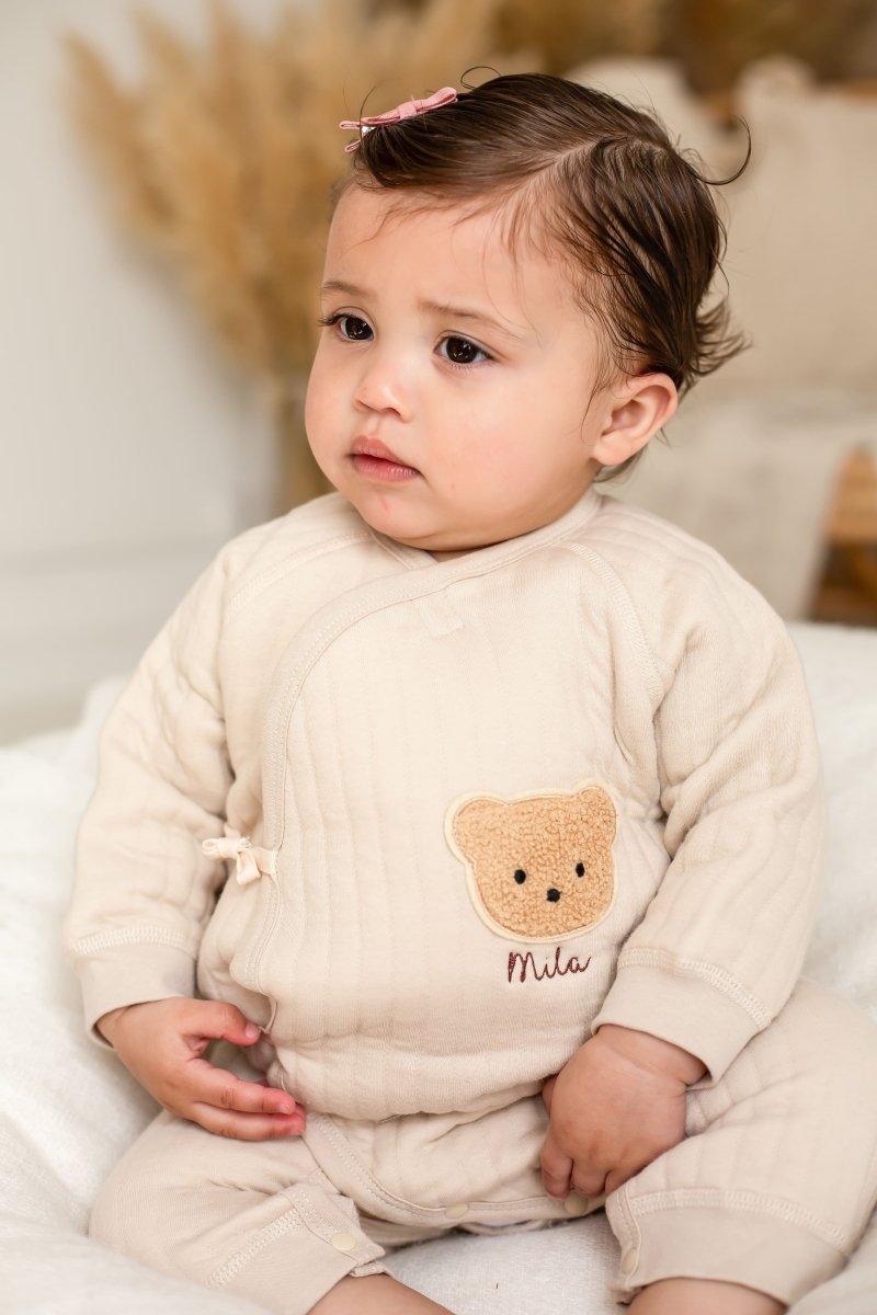 The Teddy Bear Boucle Wrap Baby Grow Romper