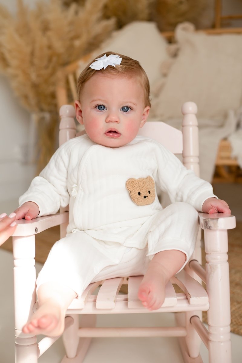 The Teddy Bear Boucle Wrap Baby Grow Romper