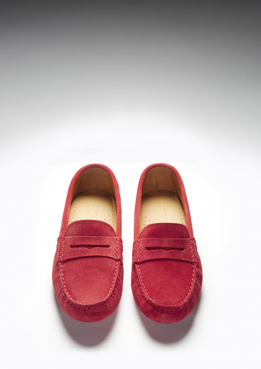 Women's Penny Driving Loafers, red suede