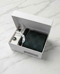 Deep Teal Jacquard Tie Set with Cufflinks & Pocket Square