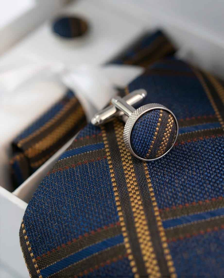 The "Regal Plaid" Tie & Cufflink Set