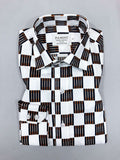 White Black/orange Square Slim Fit Shirt