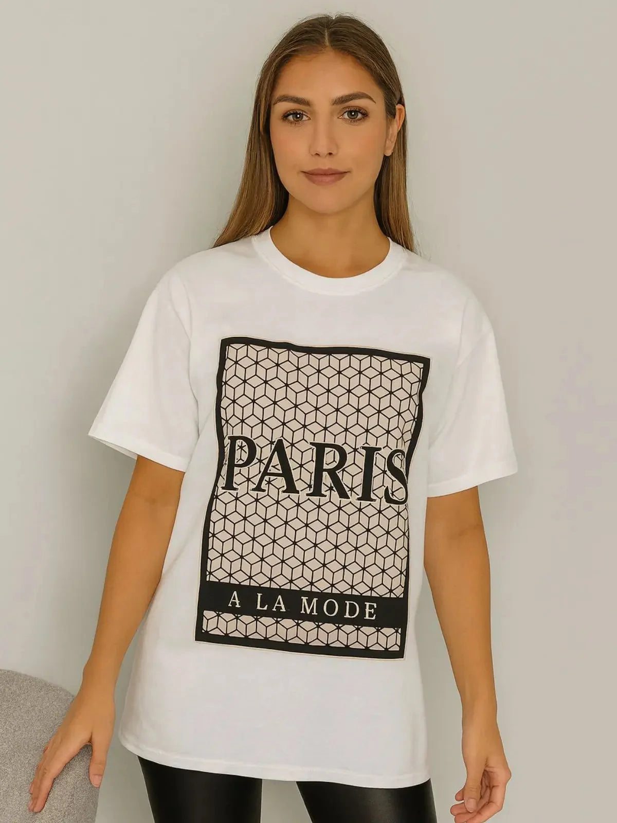 Ladies Paris A LA Mode Oversized T Shirt