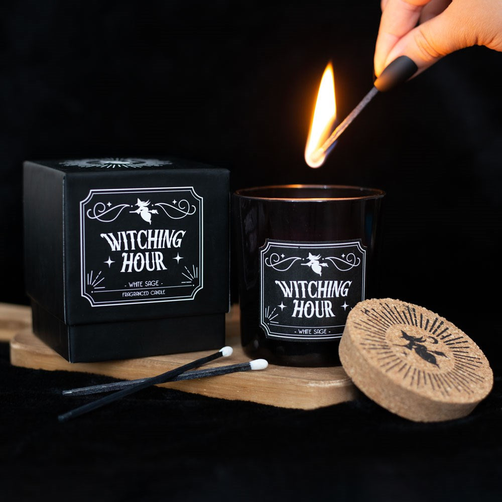 Gothic Gifts Witching Hour White Sage Candle