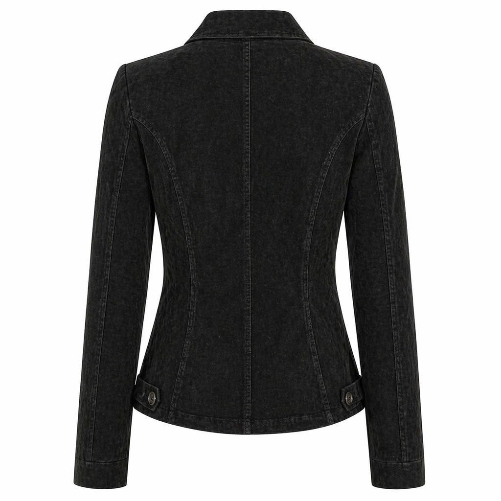 Women's Black Suede Double-Breasted Blazer