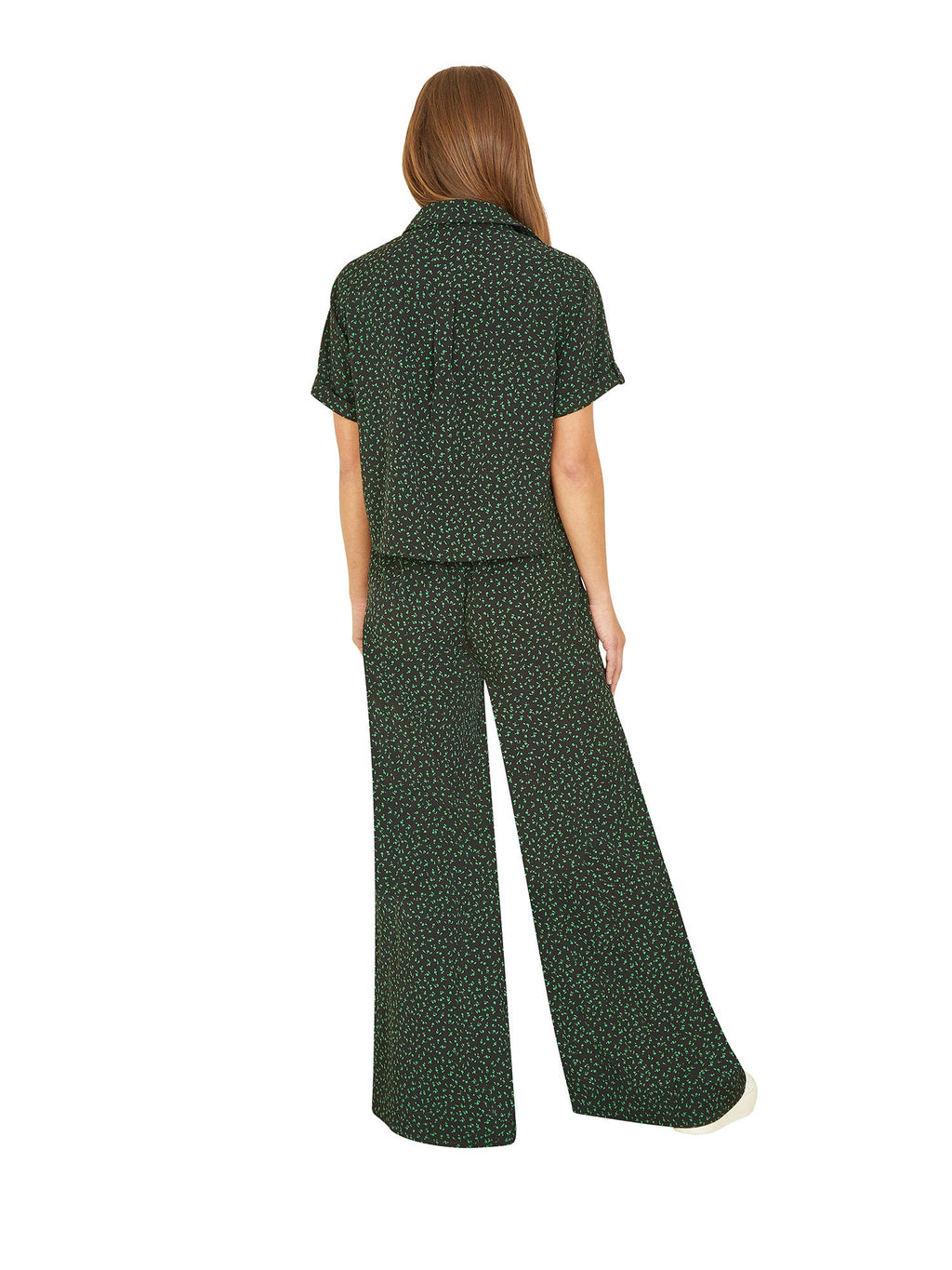 Yumi Black Ditsy Print Shirt