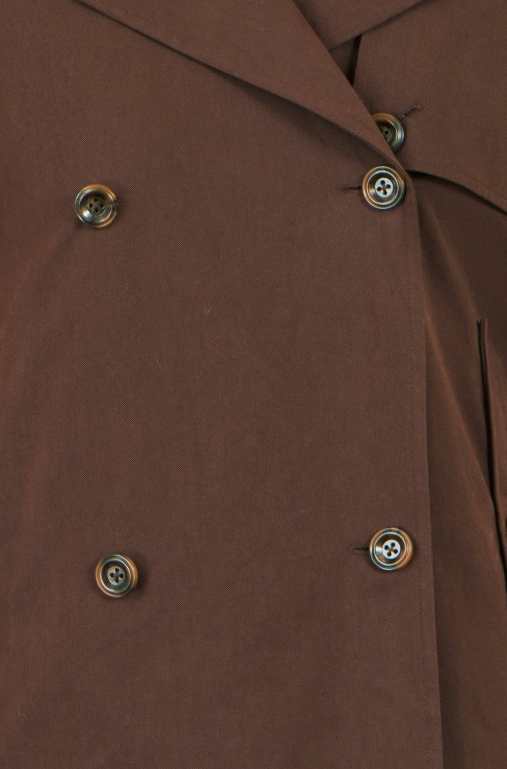 Yumi Brown Cropped Trench Coat With Check Lining