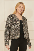 Yumi Brown Leopard Print Boxy Jacket