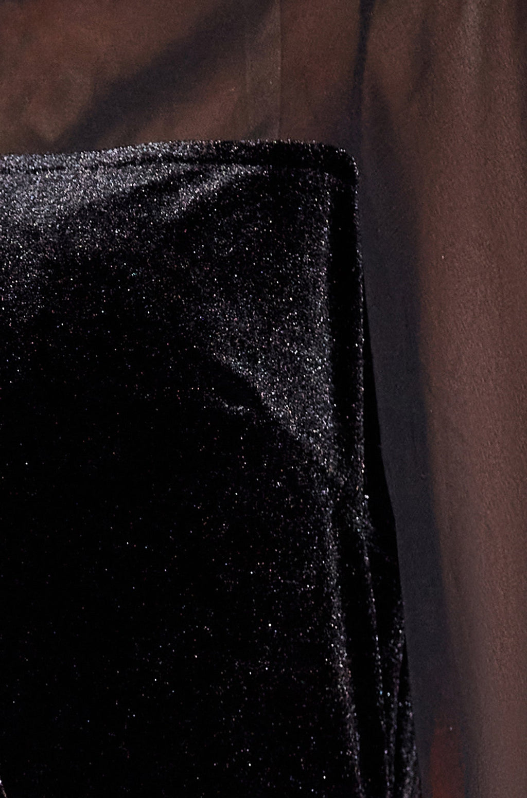 Yumi Black Velvet Pussy Bow Sheer Sleeves Skater Dress