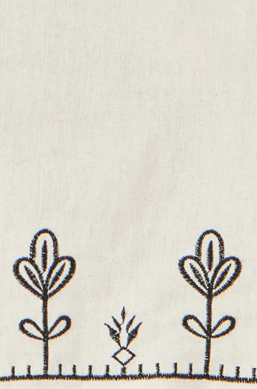 Yumi Ivory Linen Mix Embroirdered Top