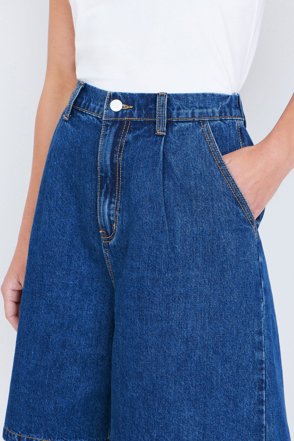Yumi Blue Denim Wide Leg Shorts