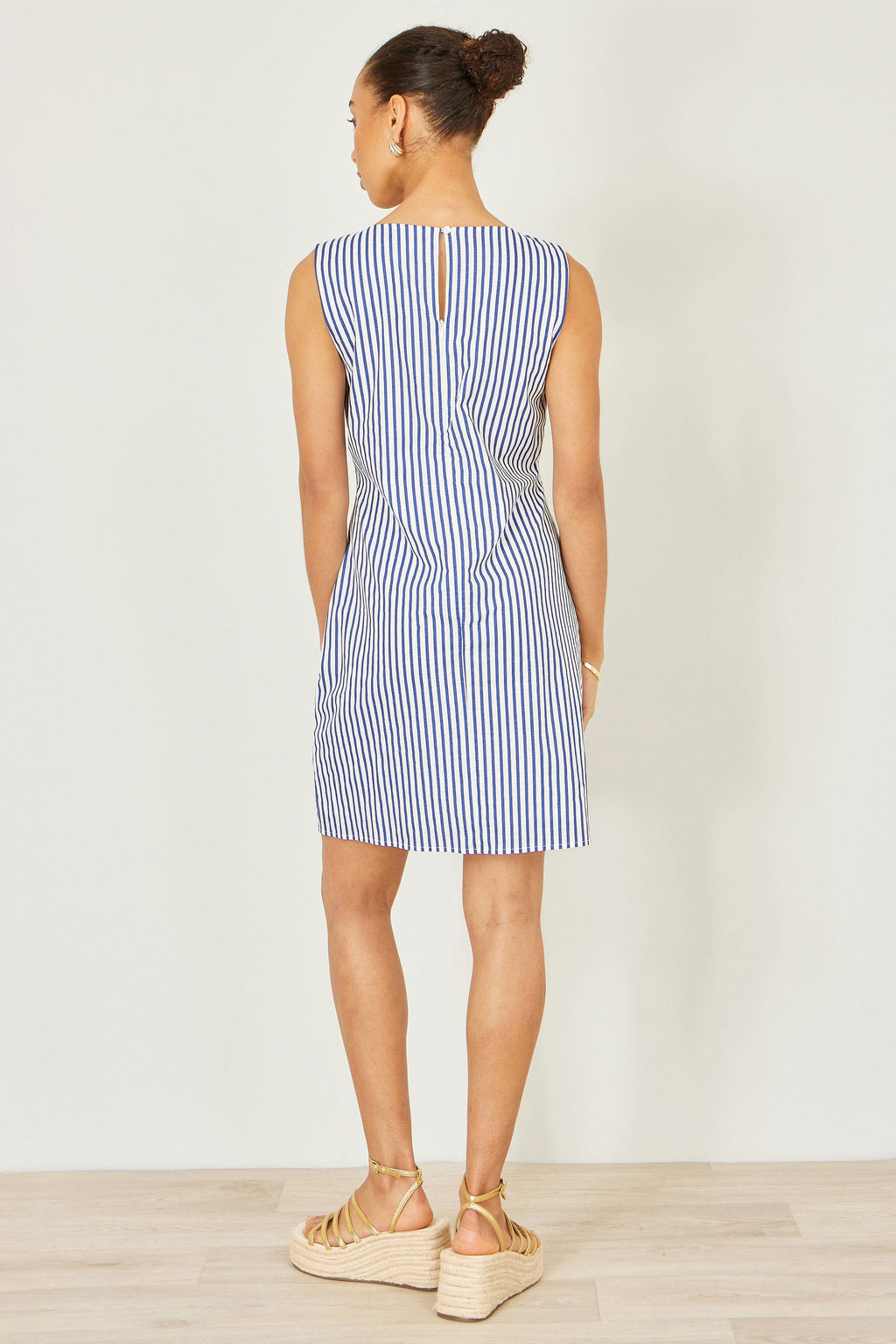 Yumi Navy Stripe Cotton Shift Dress