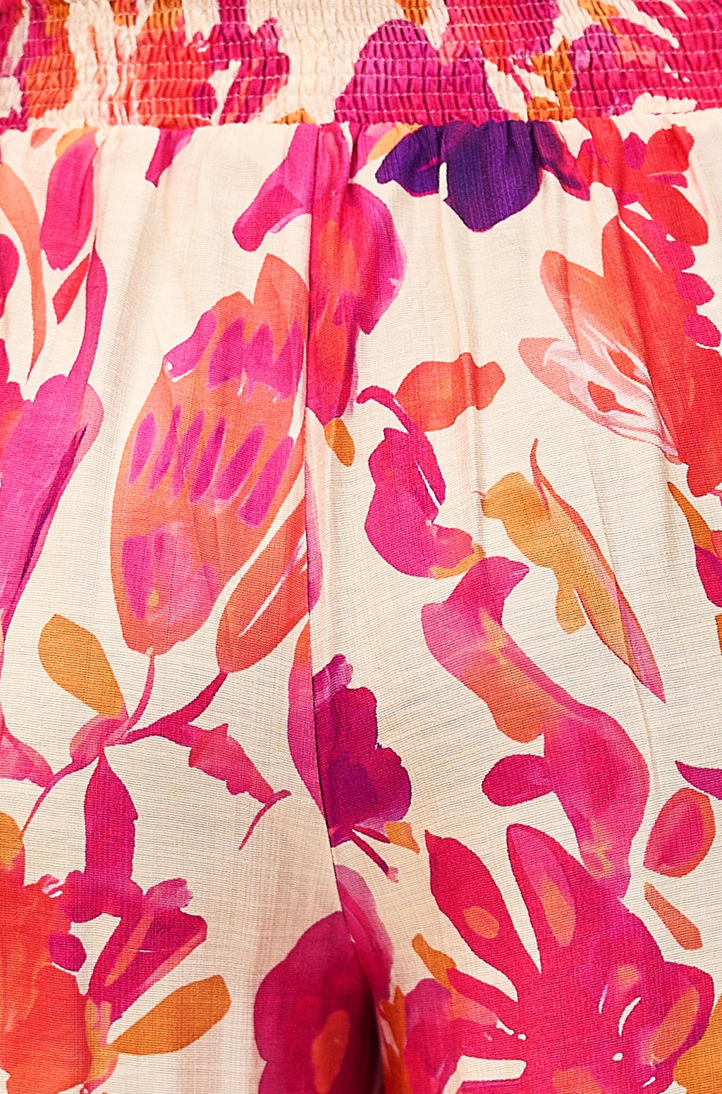 Yumi Pink Abstract Floral Wide Leg Trousers