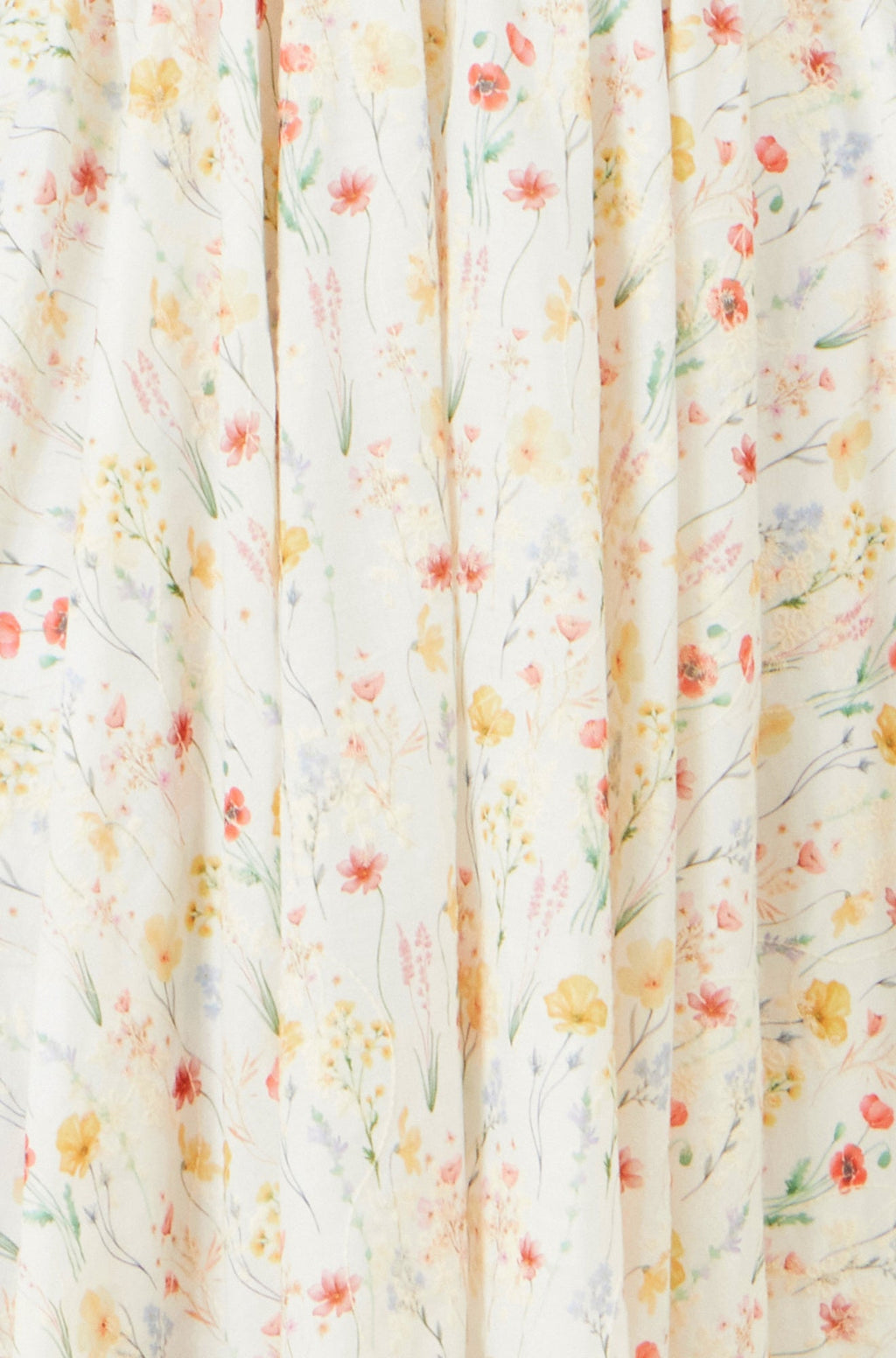 Yumi White Botanical Embroidery Fabric Handkerchief Hem Dress