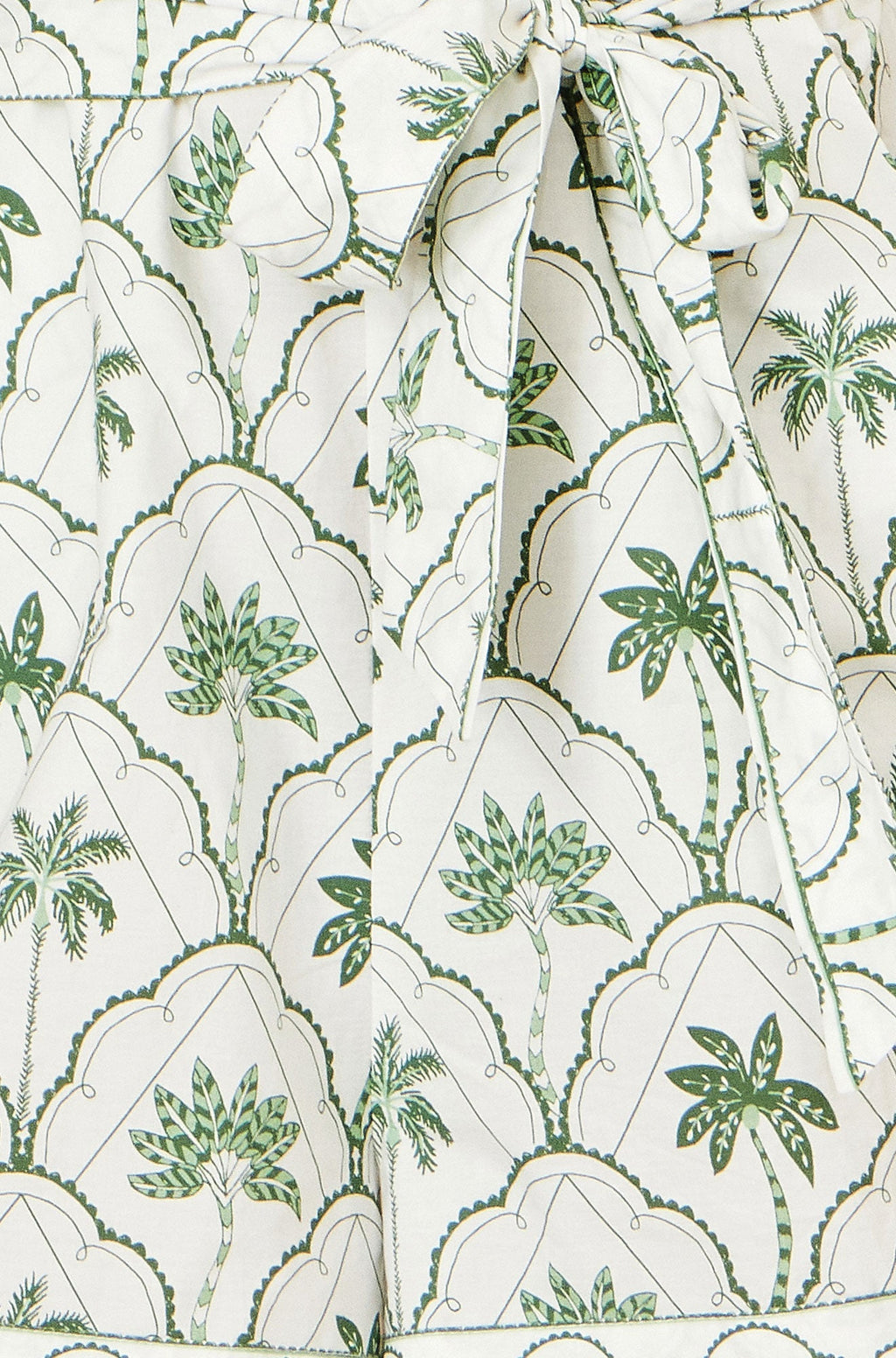 Yumi White Palm Print Cotton Playsuit