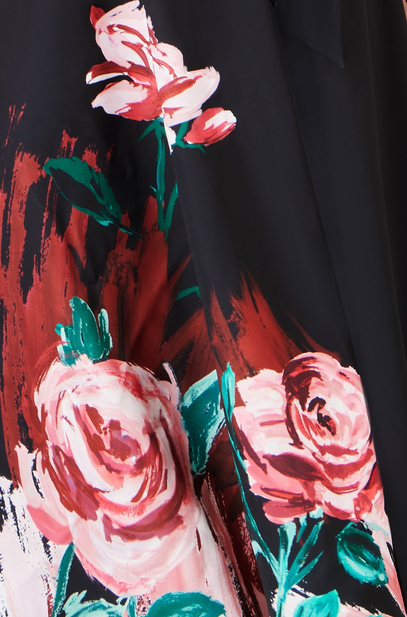 Yumi Black Abstract Floral Skater Midi Dress