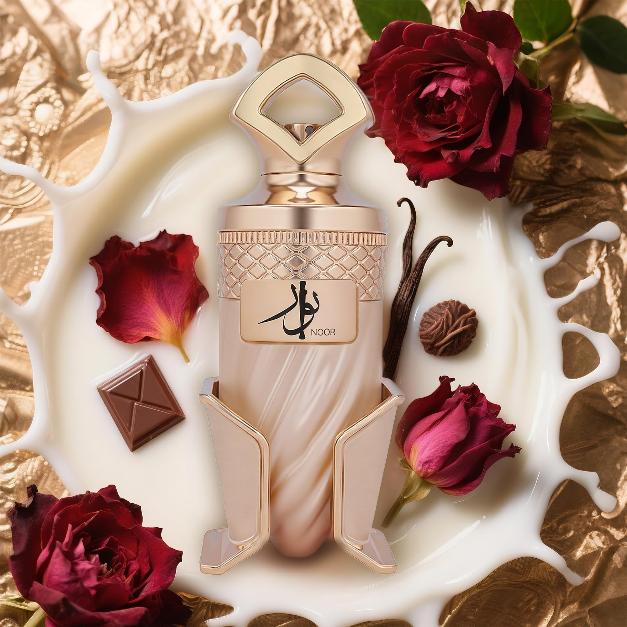 A CENTER Noor by RIIFFS – Gourmand Perfume EDP, Caramel & Vanilla, 3.4 Fl Oz, 24H Longevity