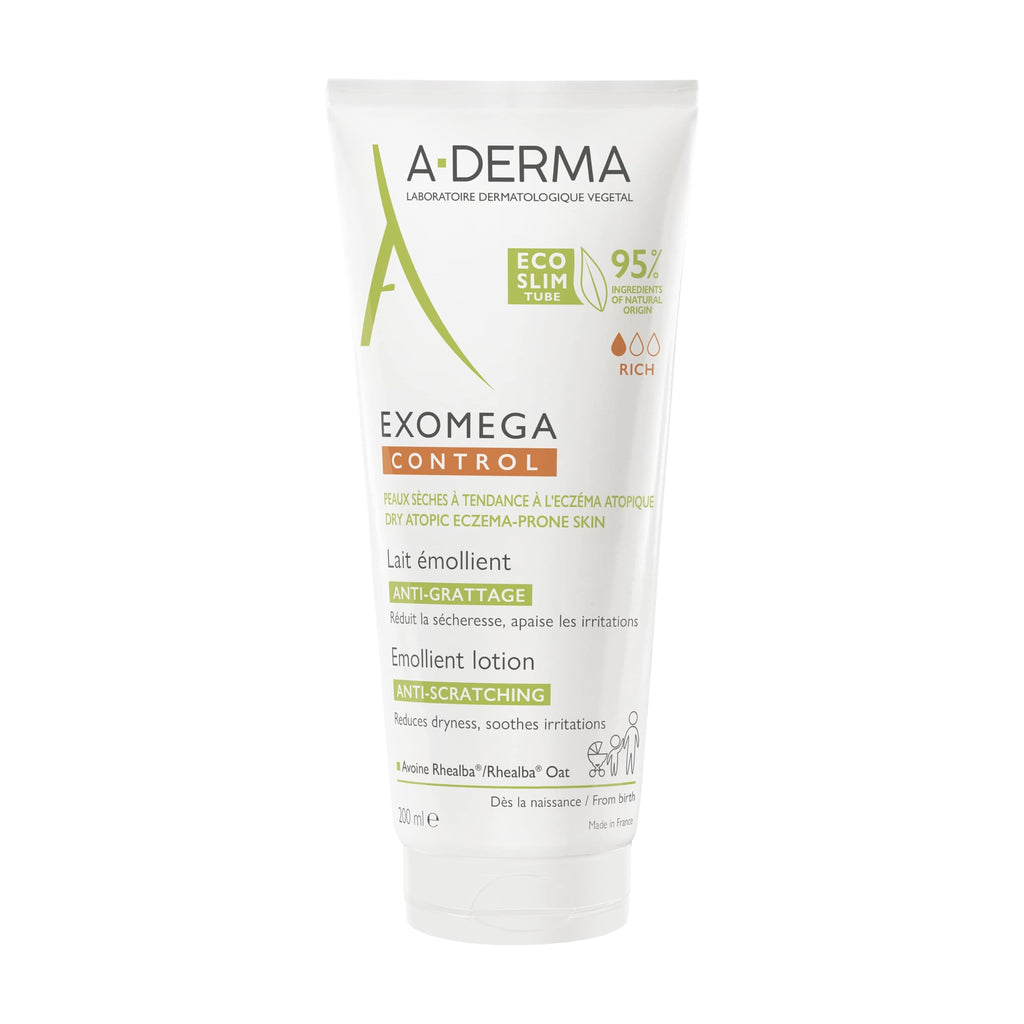 A-Derma EXOMEGA CONTROL MILK 200 ml – Gentle Daily Body Moisturizer for Sensitive Skin