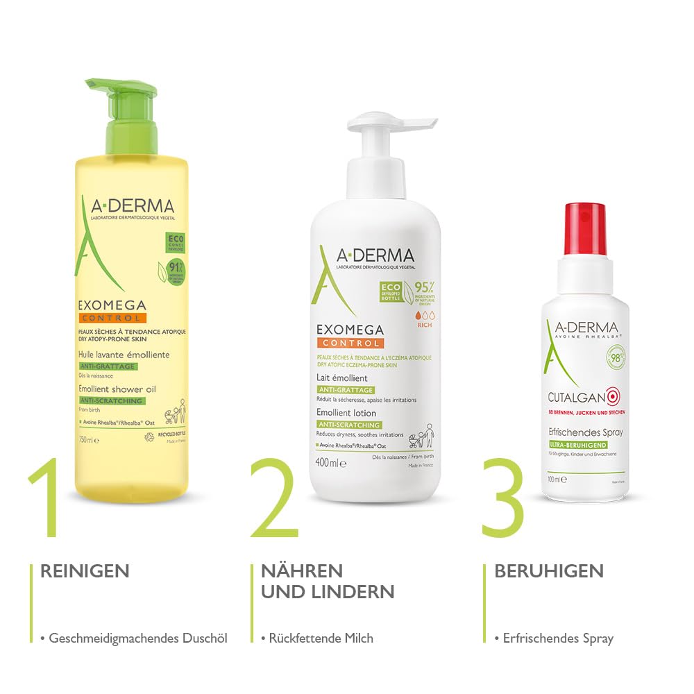 A-Derma EXOMEGA CONTROL MILK 200 ml – Gentle Daily Body Moisturizer for Sensitive Skin