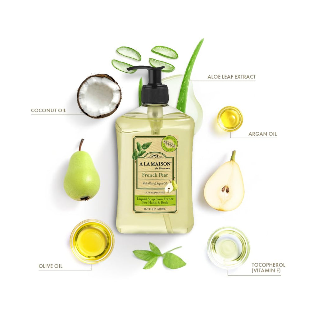 A LA MAISON French Pear Liquid Hand Soap – 16.9 Fl Oz | Plant-Based & Gentle