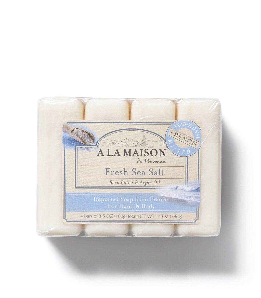 A LA MAISON Fresh Sea Salt Bar Soap – Triple Milled, Vegan & Biodegradable | 12 Bars x 3.5 oz