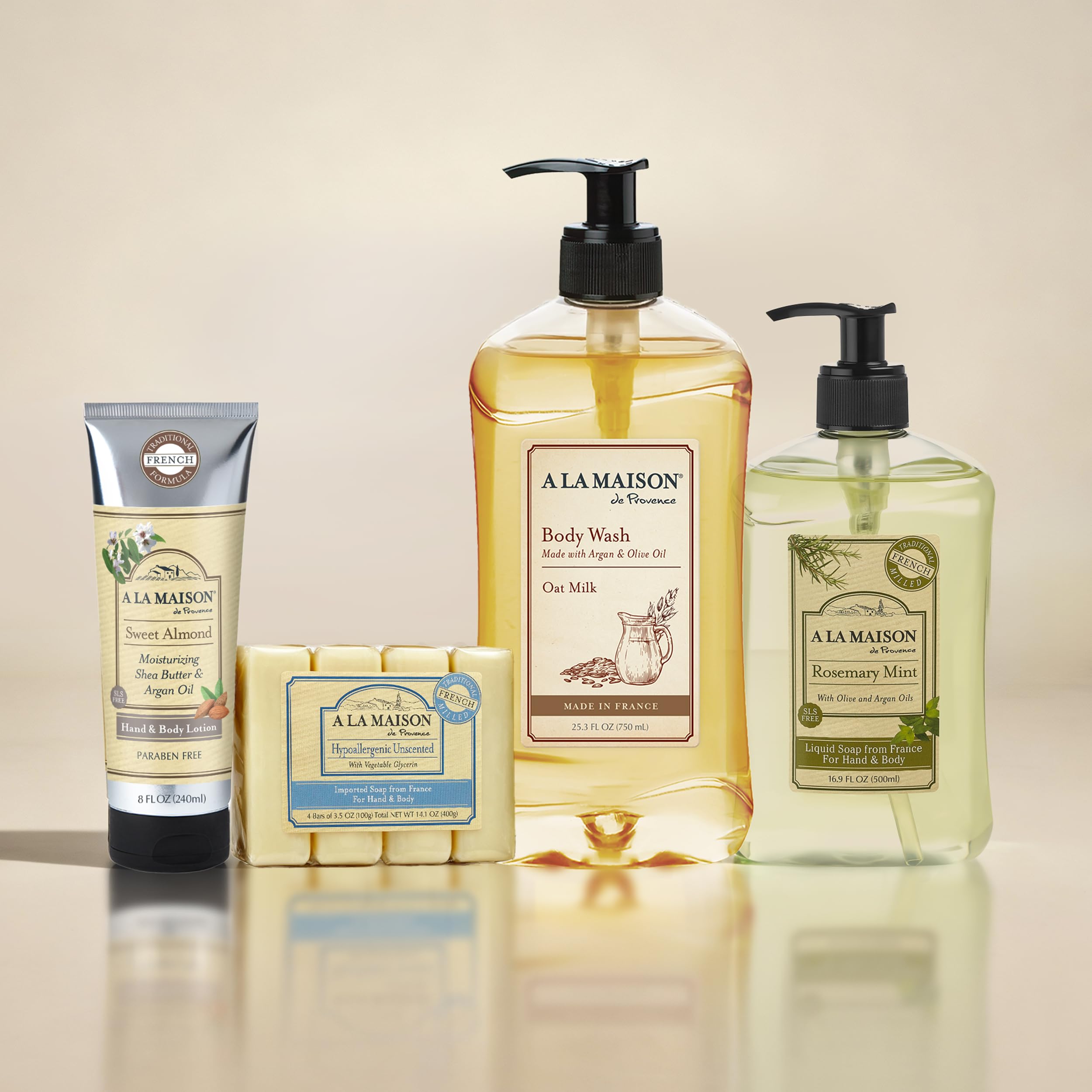 A LA MAISON Lavender Aloe Body Wash 25.36 Fl Oz, 3 Pack | French Milled, Natural Cleanser