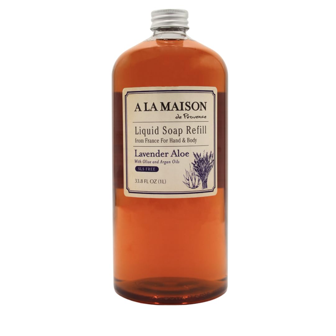 A LA MAISON Lavender Aloe Hand Wash Refill – 33.8 Fl Oz, Plant-Based, Vegan & Cruelty-Free, Made in France