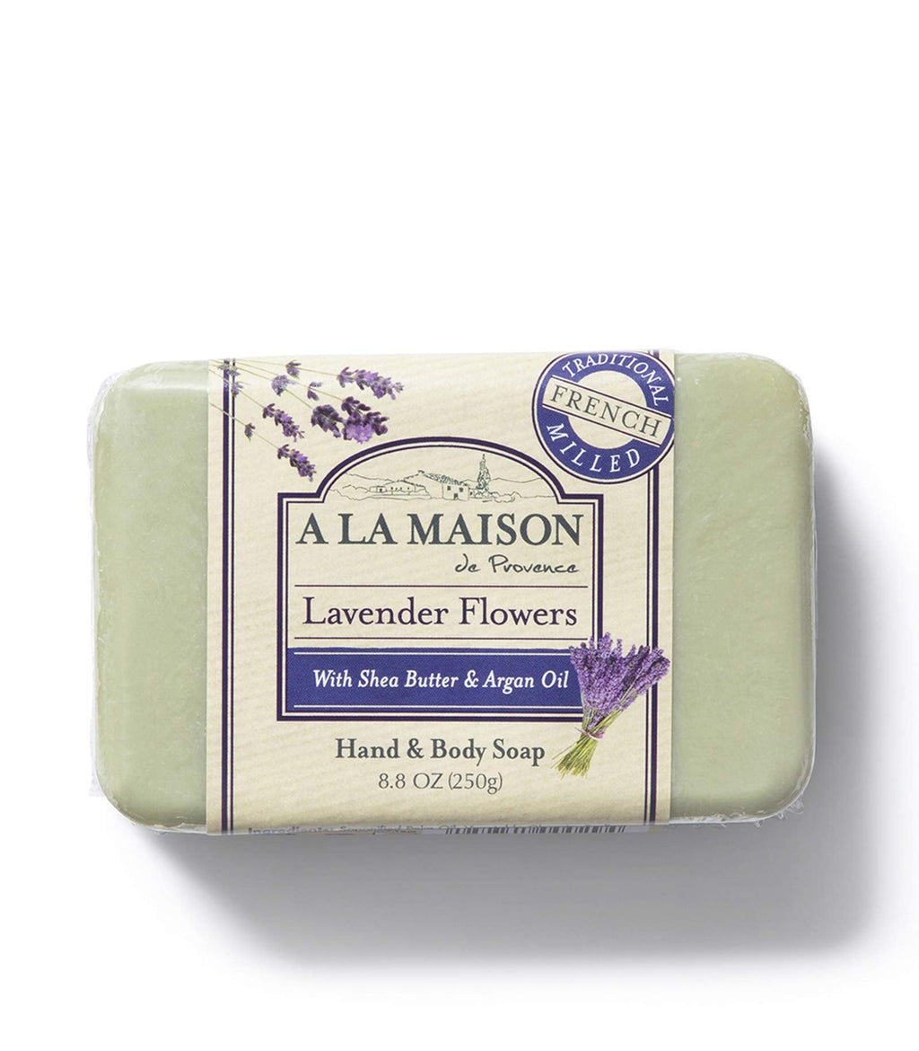A LA MAISON Lavender Flower Bar Soap — Triple Milled French Hand Soap, 3 Bars (8.8 oz total)