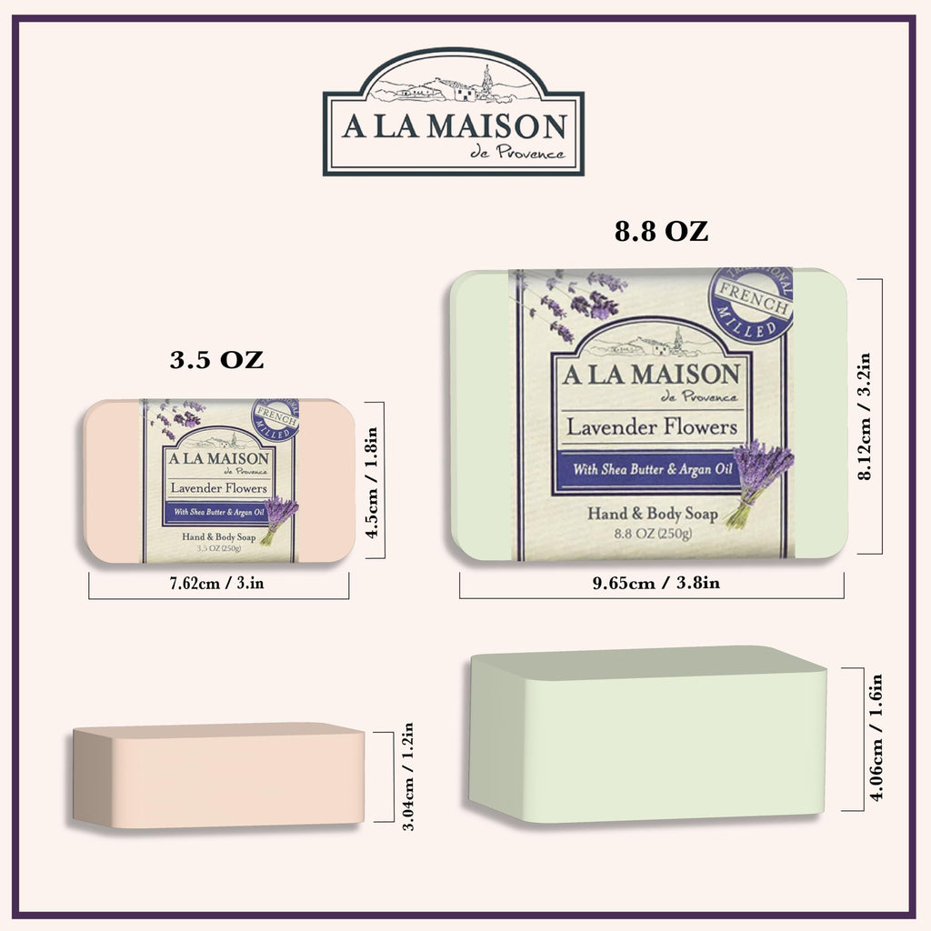 A LA MAISON Rose Lilac Bar Soap – Triple French Milled Natural Hand Soap (8.8 oz)