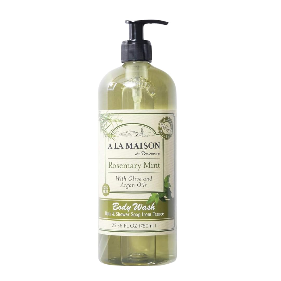A LA MAISON Rosemary Mint Body Wash 25.36 Fl Oz | Natural Plant-Based Shower Gel