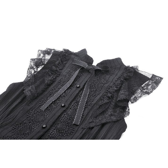 Dark in Love Diya Sleeveless Tiered Goth Dress