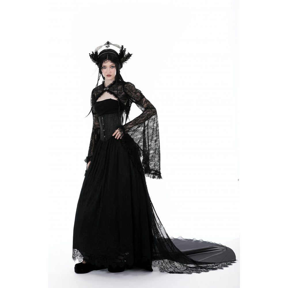 Dark in Love Belladonna Lace Bell Sleeve Goth Shrug