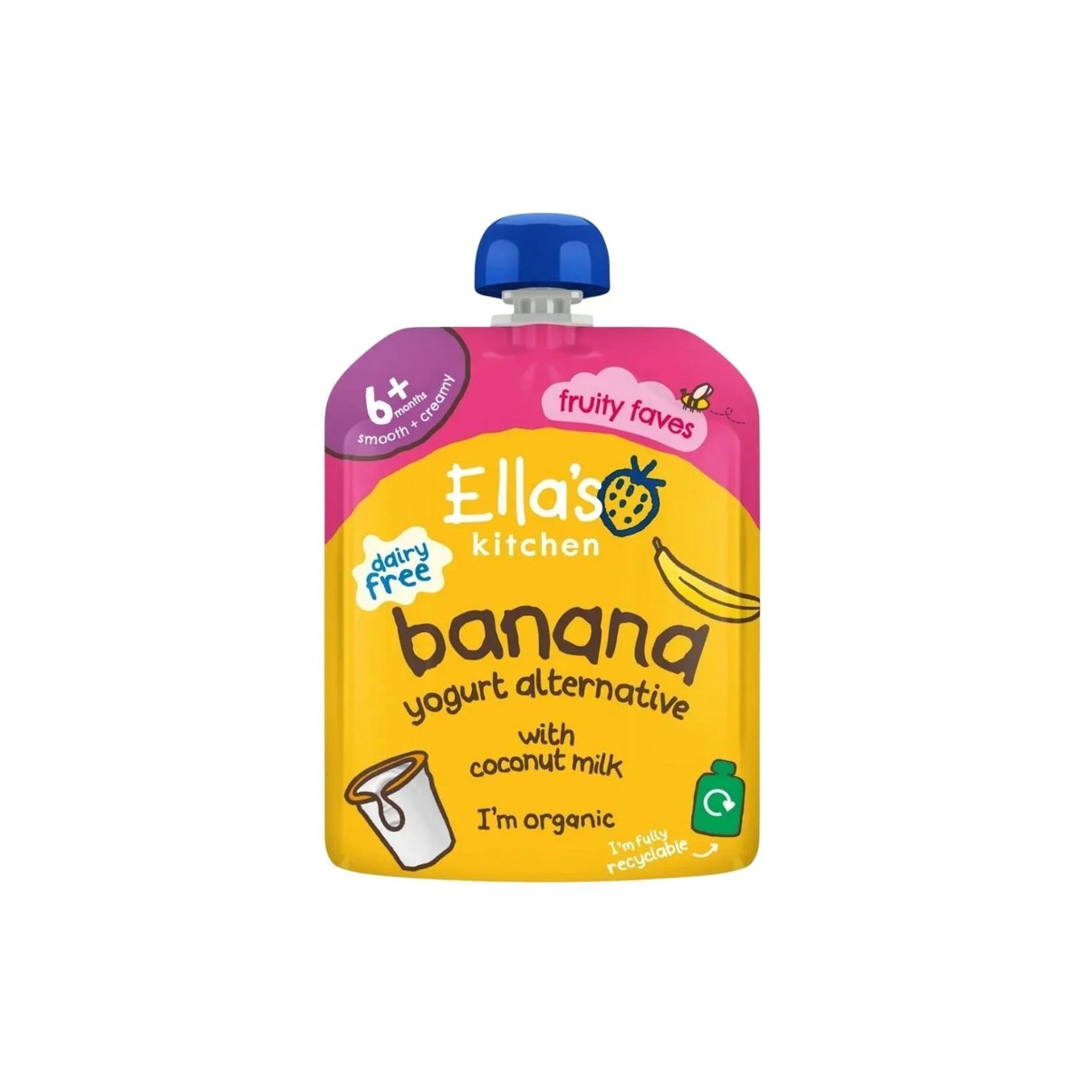 Ella's Kitchen Dairy Free Banana Yogurt Pouch 6+ months 90g