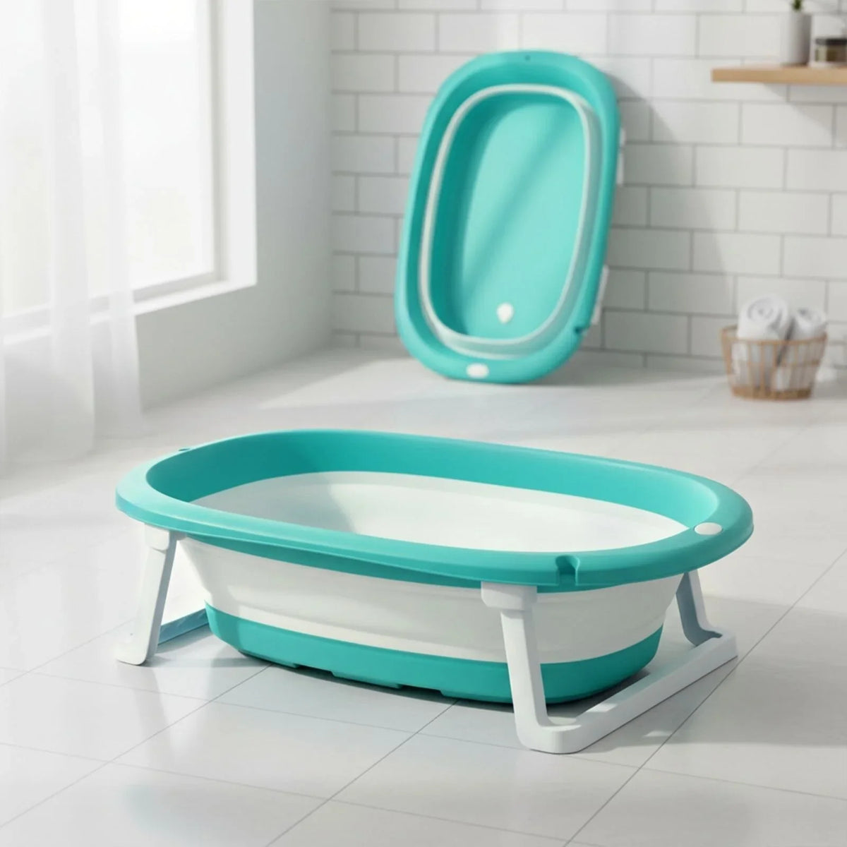 baby plus Foldable Bathtub with Plug