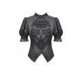 Dark in Love Viktoria Lace Ruffle Gothic Blouse in Black