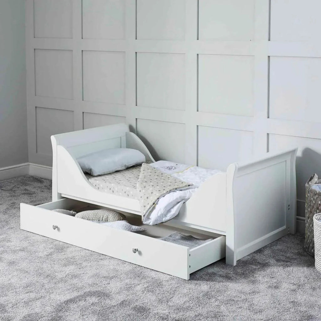 Ickle Bubba Snowdon Classic Cot Bed White - Without Mattress