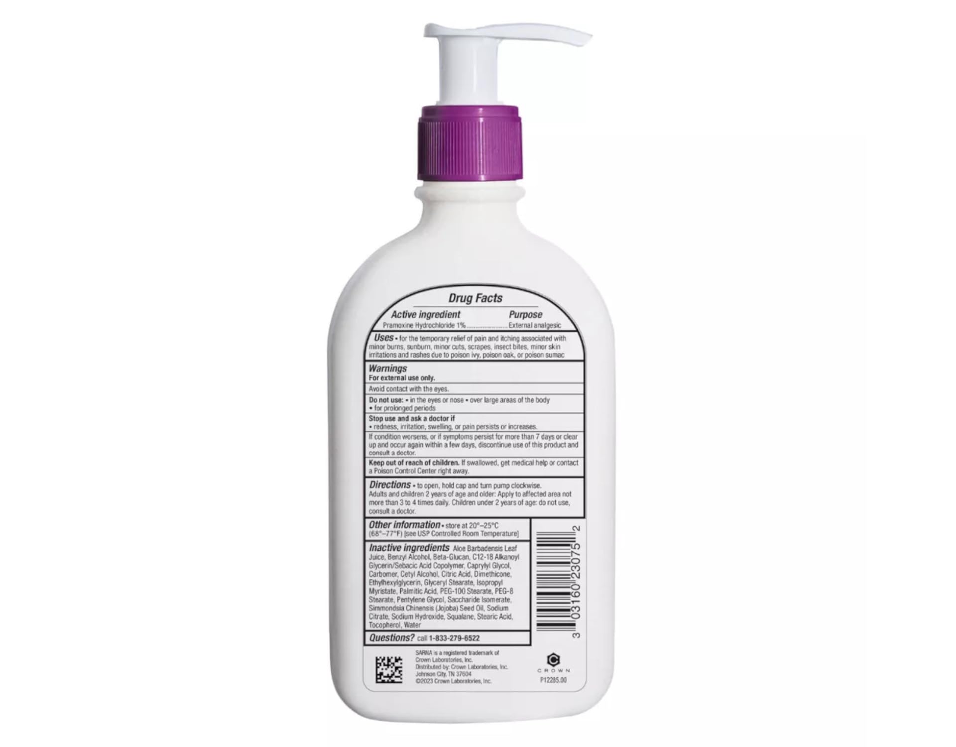 AB Sarna Sensitive Itch Relief Lotion – Fragrance Free, 7.5 Fl. Oz