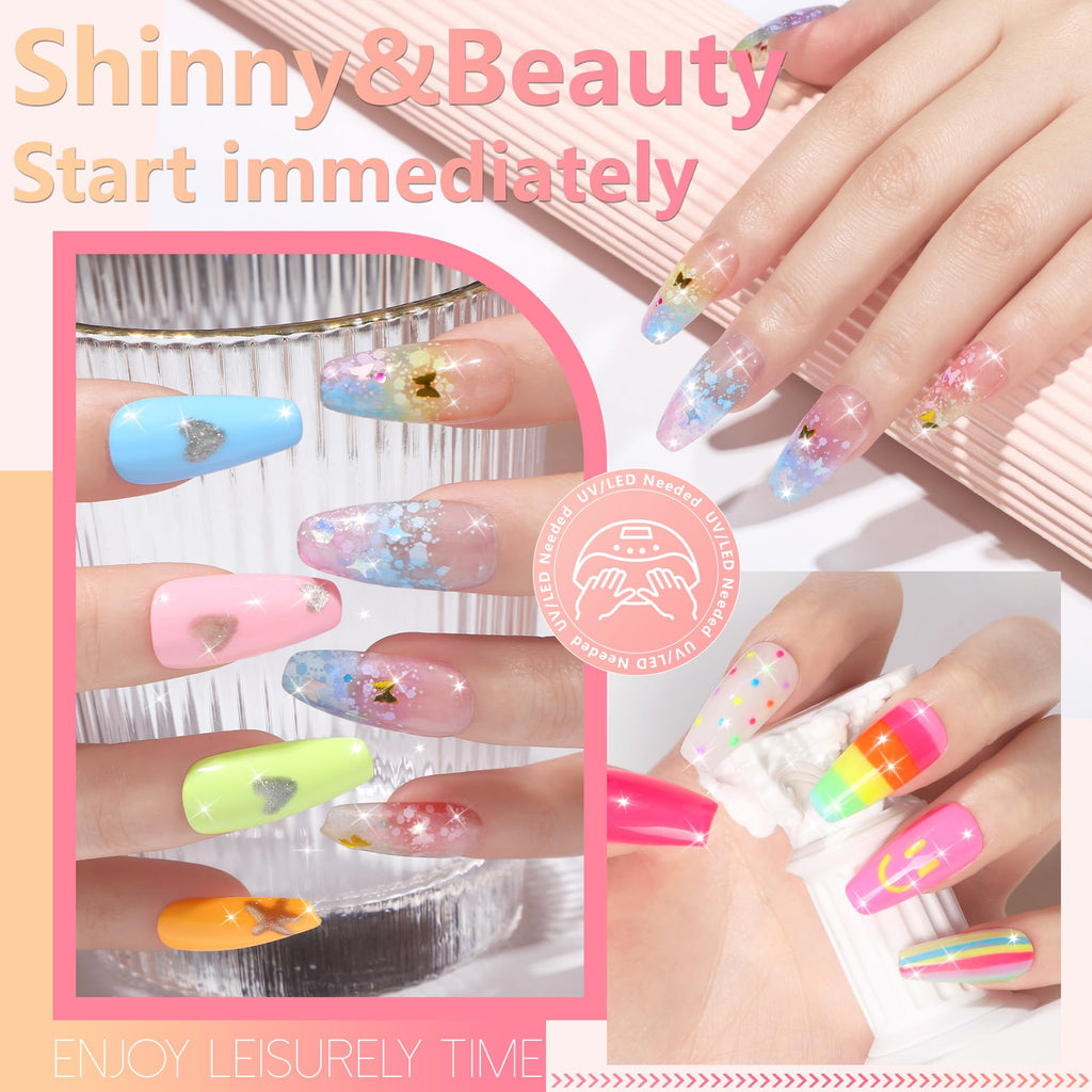ABAC Solid Gel Polish Kit - 24 Colors, Ombre & Pat Paint, Dual-Ended Brush