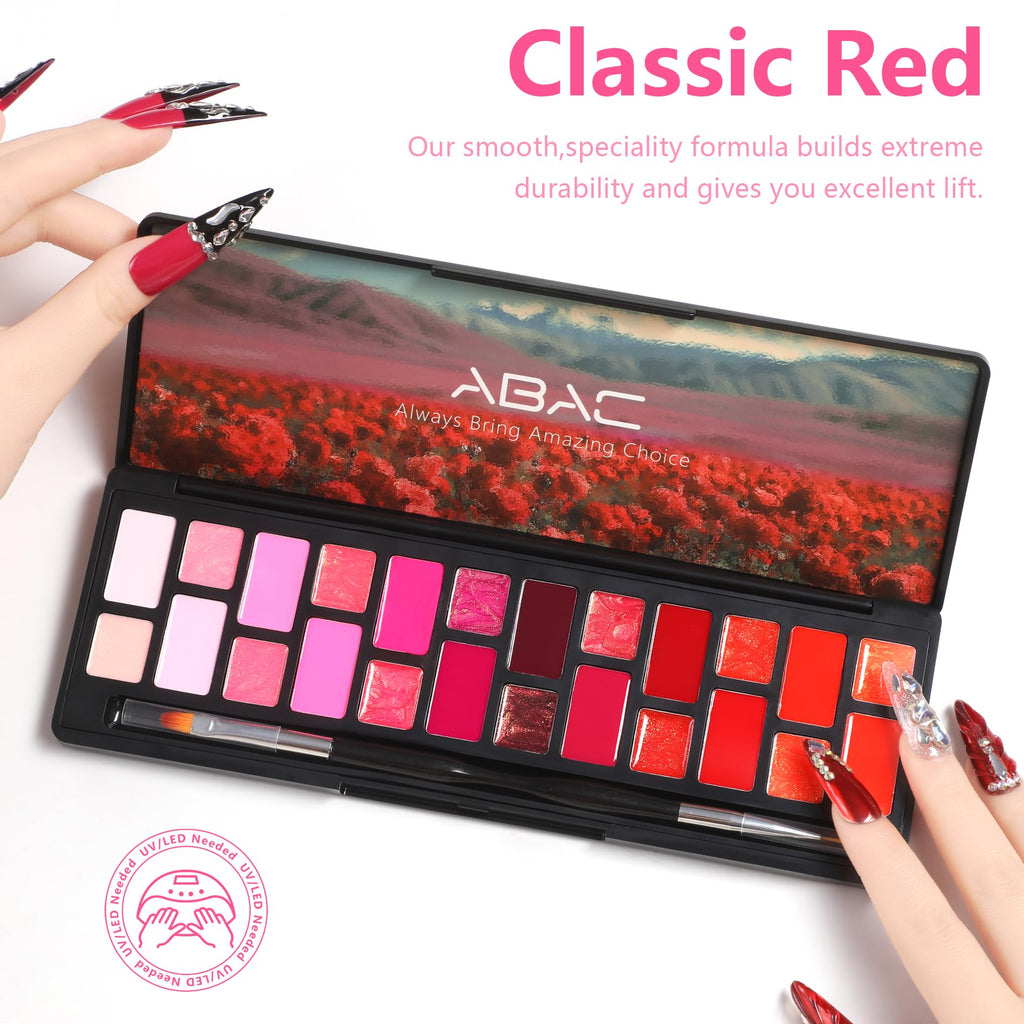 ABAC Solid Gel Nail Polish Kit – 24 Colors, Ombre & Pat Paint, Hema-Free, Double-Ended Brush