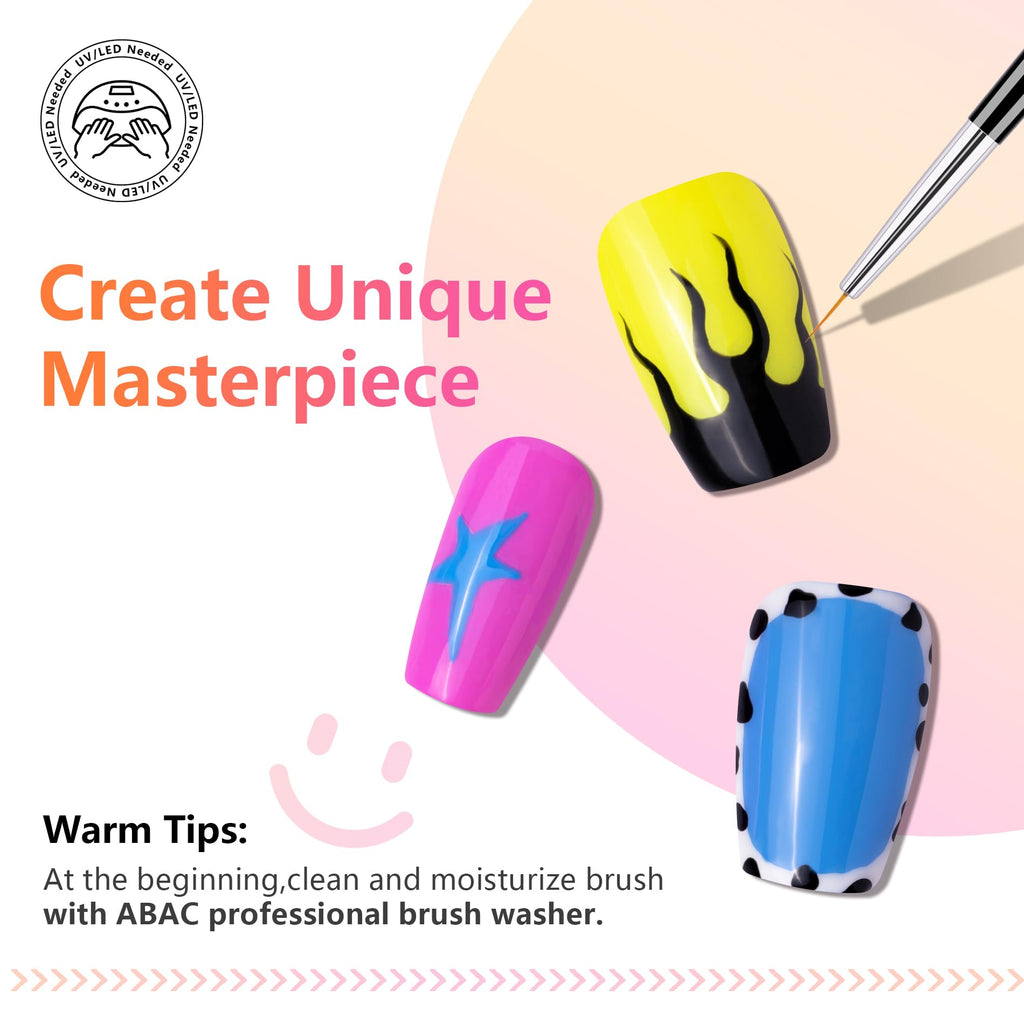 ABAC 24-Color Solid Gel Nail Polish Kit – Rainbow Ombre, HEMA-FREE, LED Cure