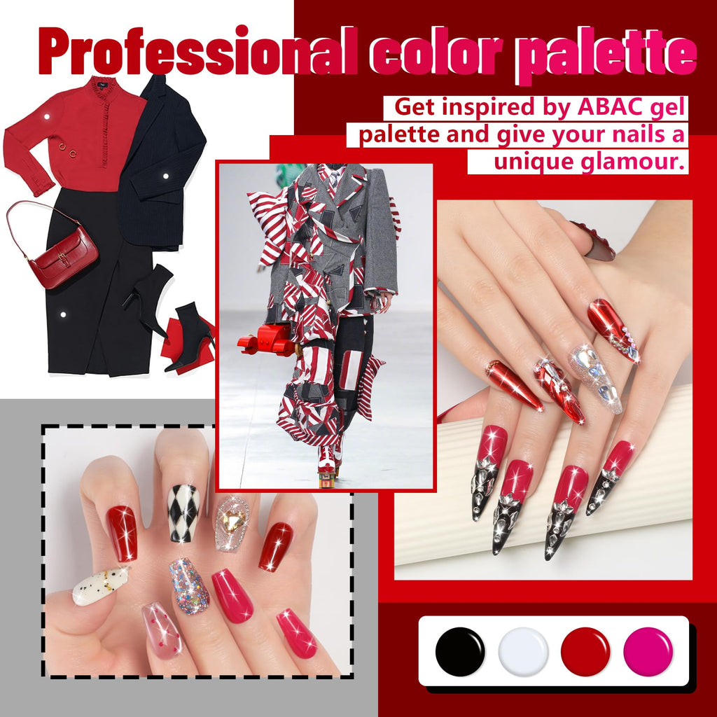 ABAC 24-Color Hema-Free Solid Gel Nail Polish Kit | Ombre & Pat Paint Gel, Neon Pink, Yellow & Midnight Shimmer
