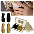 ABAC Solid Gel Nail Polish Set – Ombre Pat Painting Gel & Nail Art (Black & Glitter Dark Gold)
