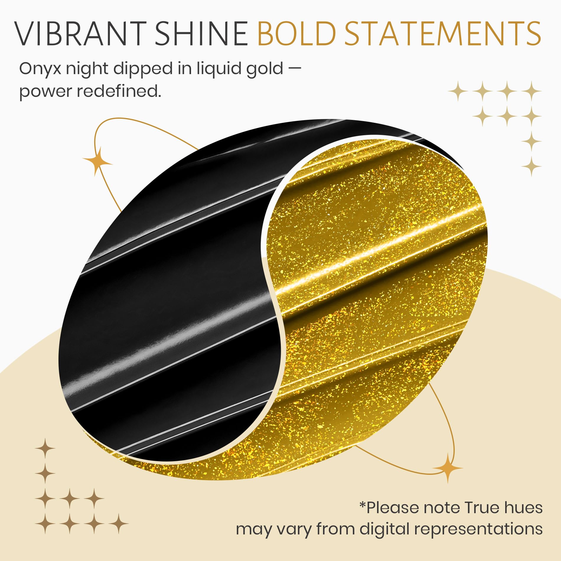 ABAC Solid Gel Nail Polish Set – Ombre Pat Painting Gel & Nail Art (Black & Glitter Dark Gold)