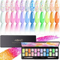 ABAC Solid Gel Polish Kit - 24 Colors, Ombre & Pat Paint, Dual-Ended Brush