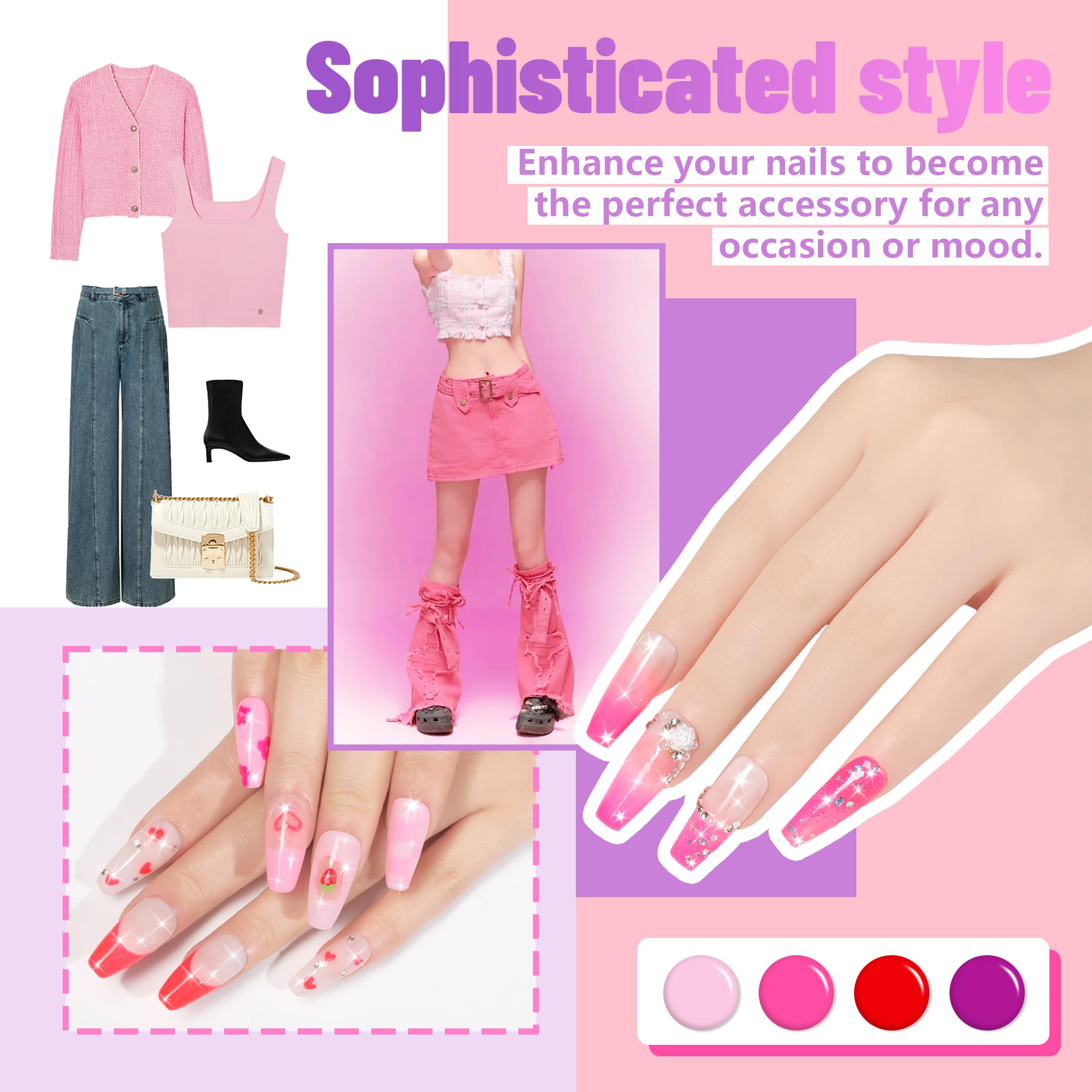 ABAC 24-Color Hema-Free Solid Gel Polish Kit | Ombre & Pat Paint Nails