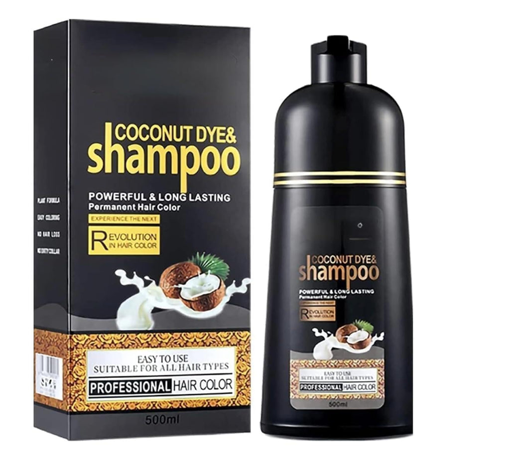 ABBASI & CO Coconut Light Brown Hair Dye Shampoo – 3-in-1 Natural Gray Coverage for Men & Women